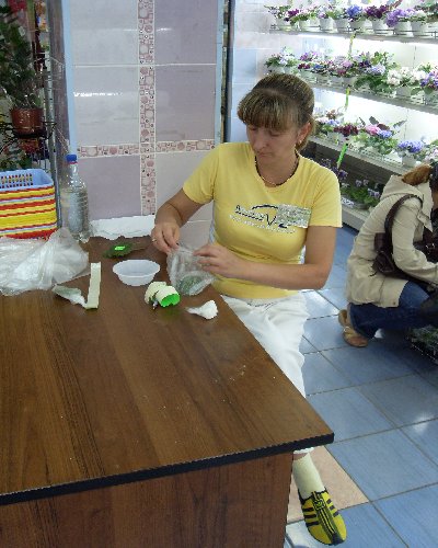 Елена Пименова готовит подарочные листики