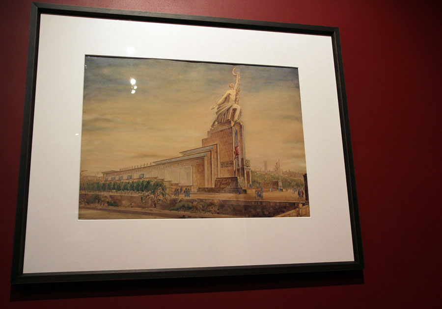 Борис Иофан. "Павильон СССР на Международной выставке 1937 в Париже. Перспектива." (1936)